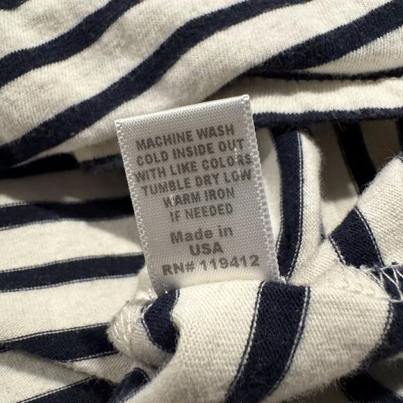 Monrow Womens Dress Long Sleeve Scoop Neck Stripe Midi White Blue Size Medium LD - Picture 5 of 9